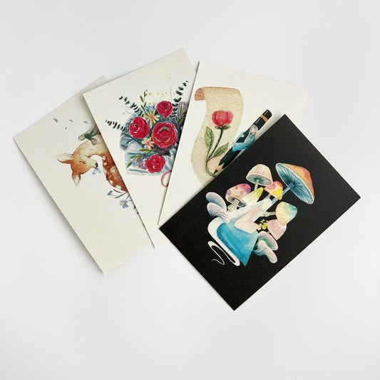 Watercolor Art Postcards