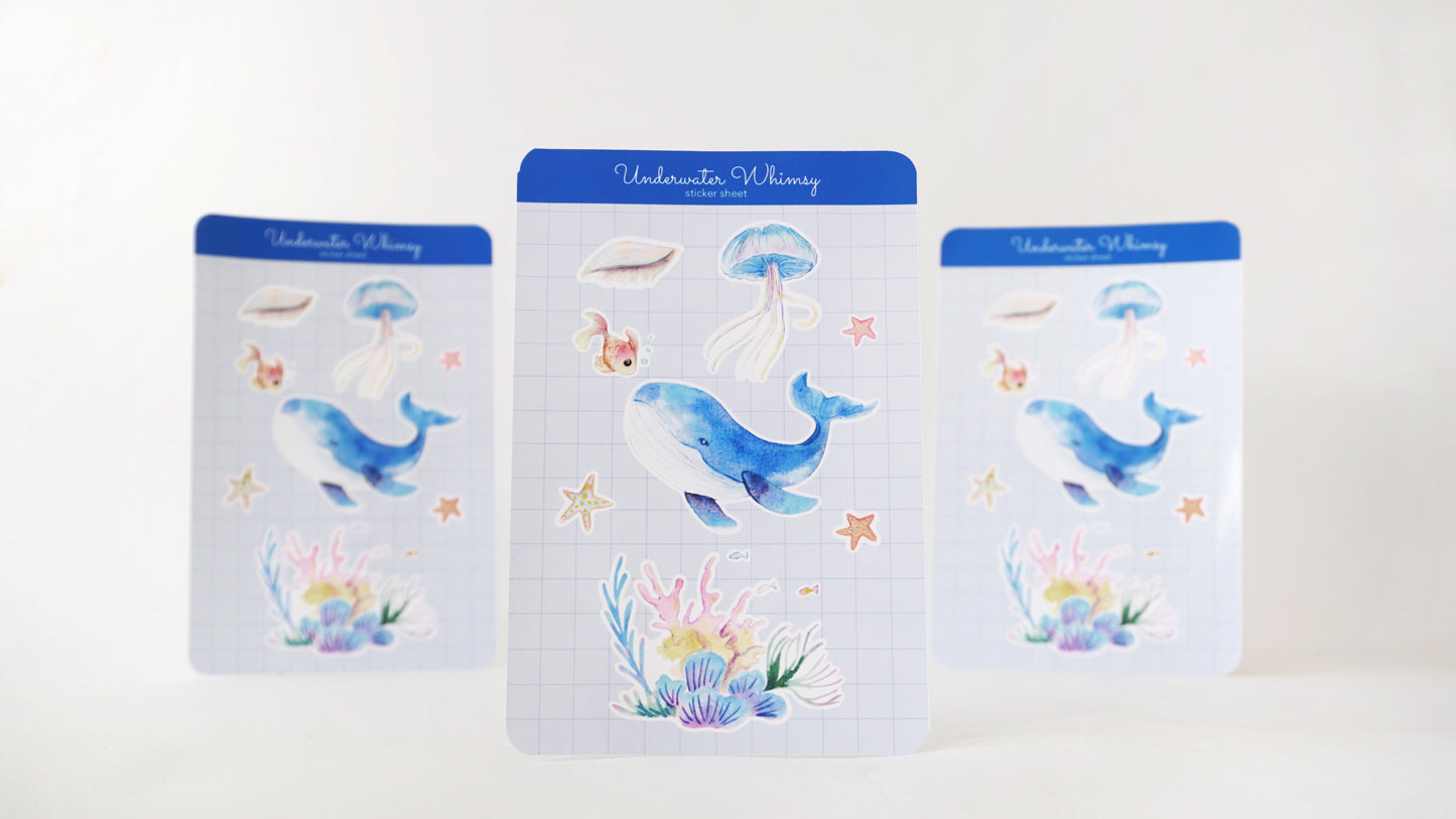 Underwater Whimsy – Watercolor Sticker Sheet