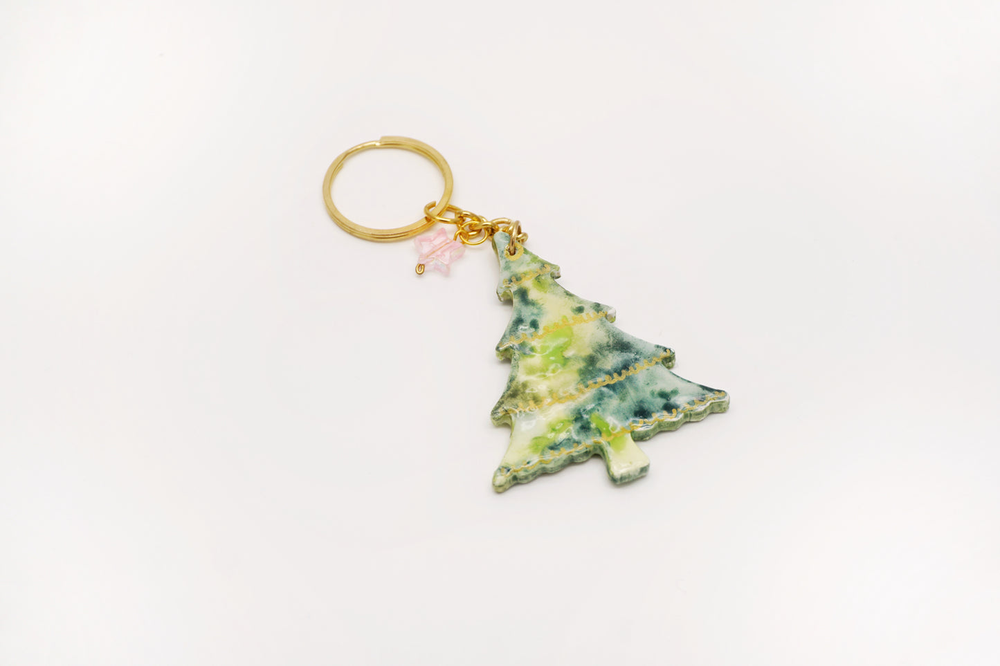 Handmade christmas tree keychain