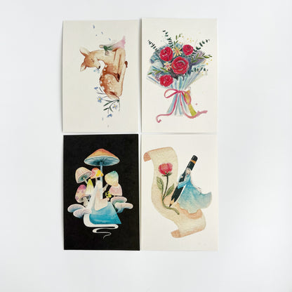 Watercolor Art Postcards