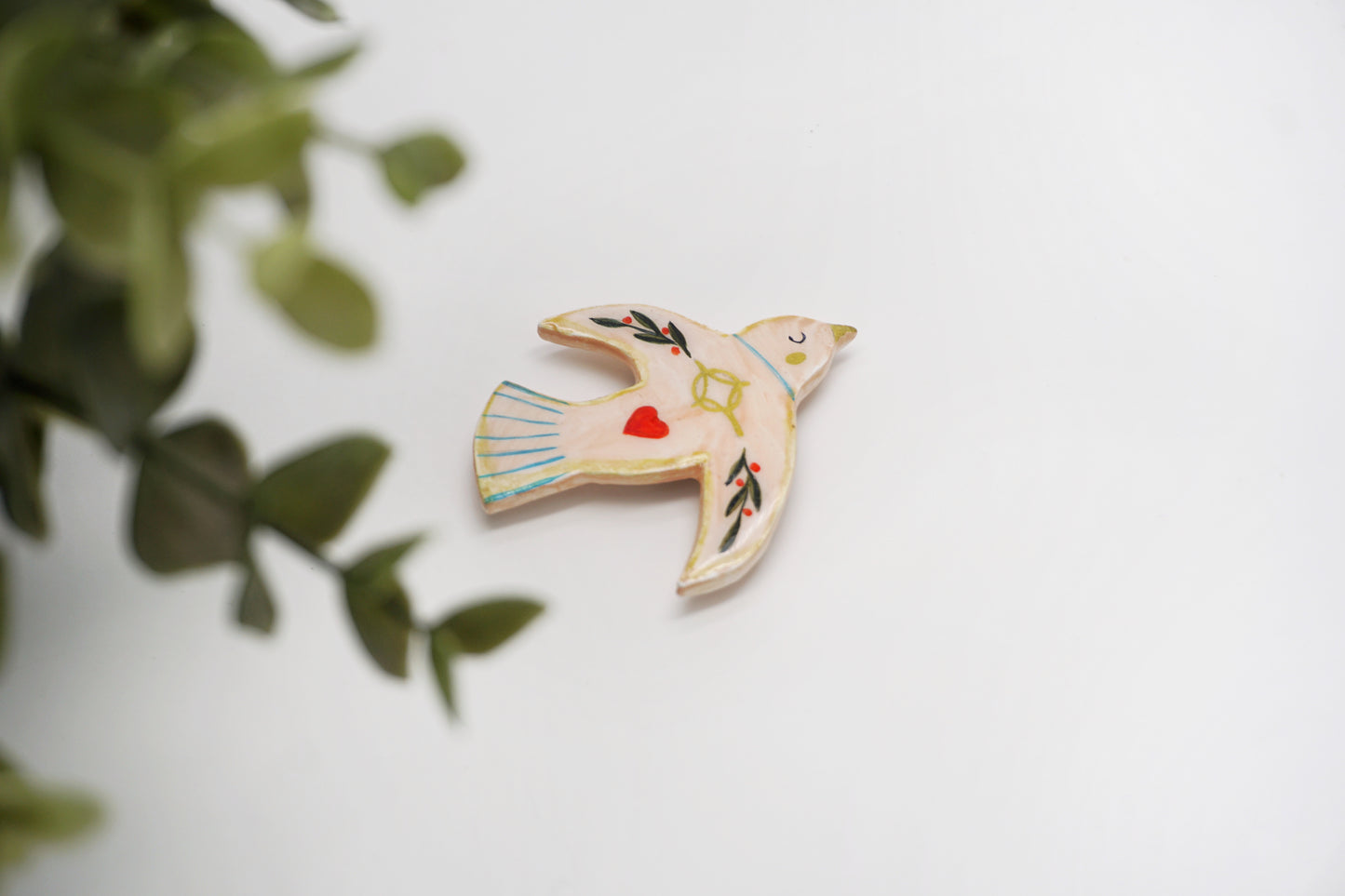 Handmade dove fridge magnet