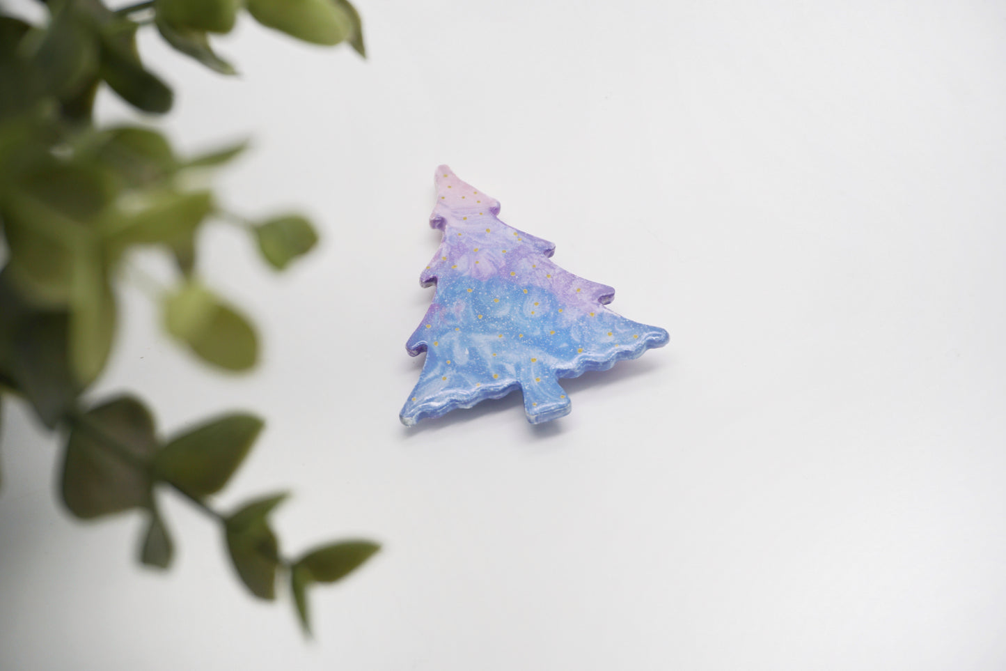 Handmade pink tree fridge magnet