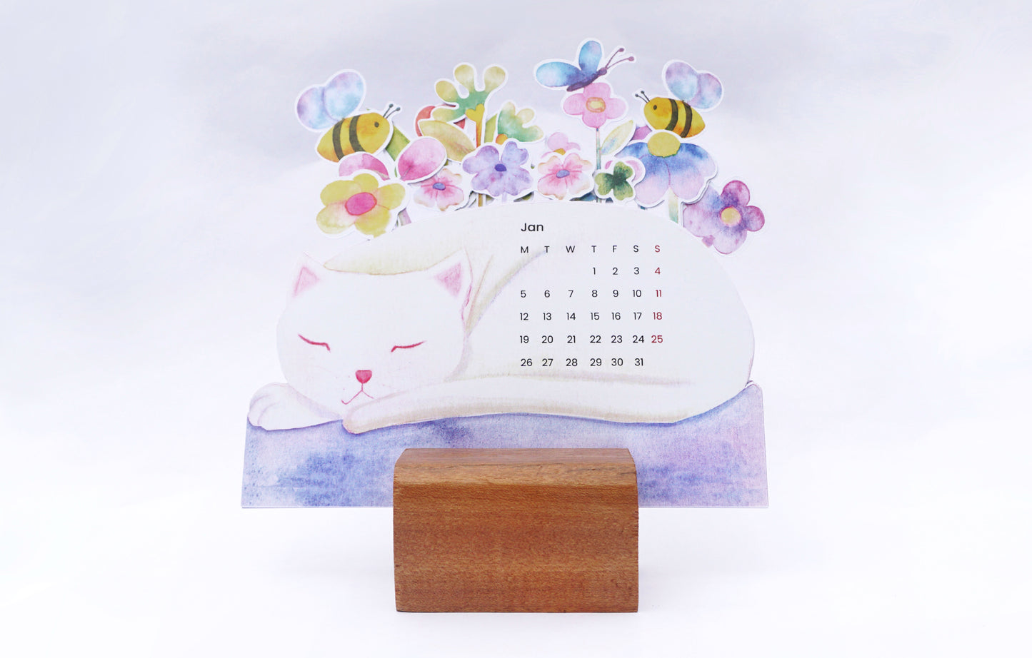 2026 Sleepy Cat Desk Calendar