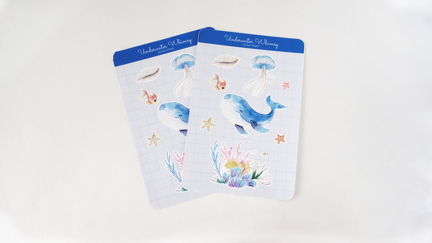 Underwater Whimsy – Watercolor Sticker Sheet