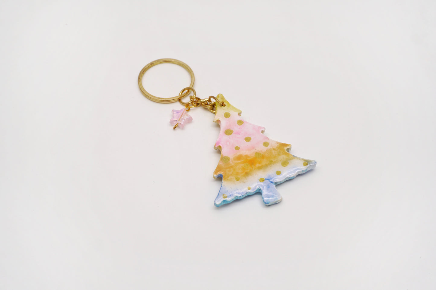 Handmade christmas tree keychain