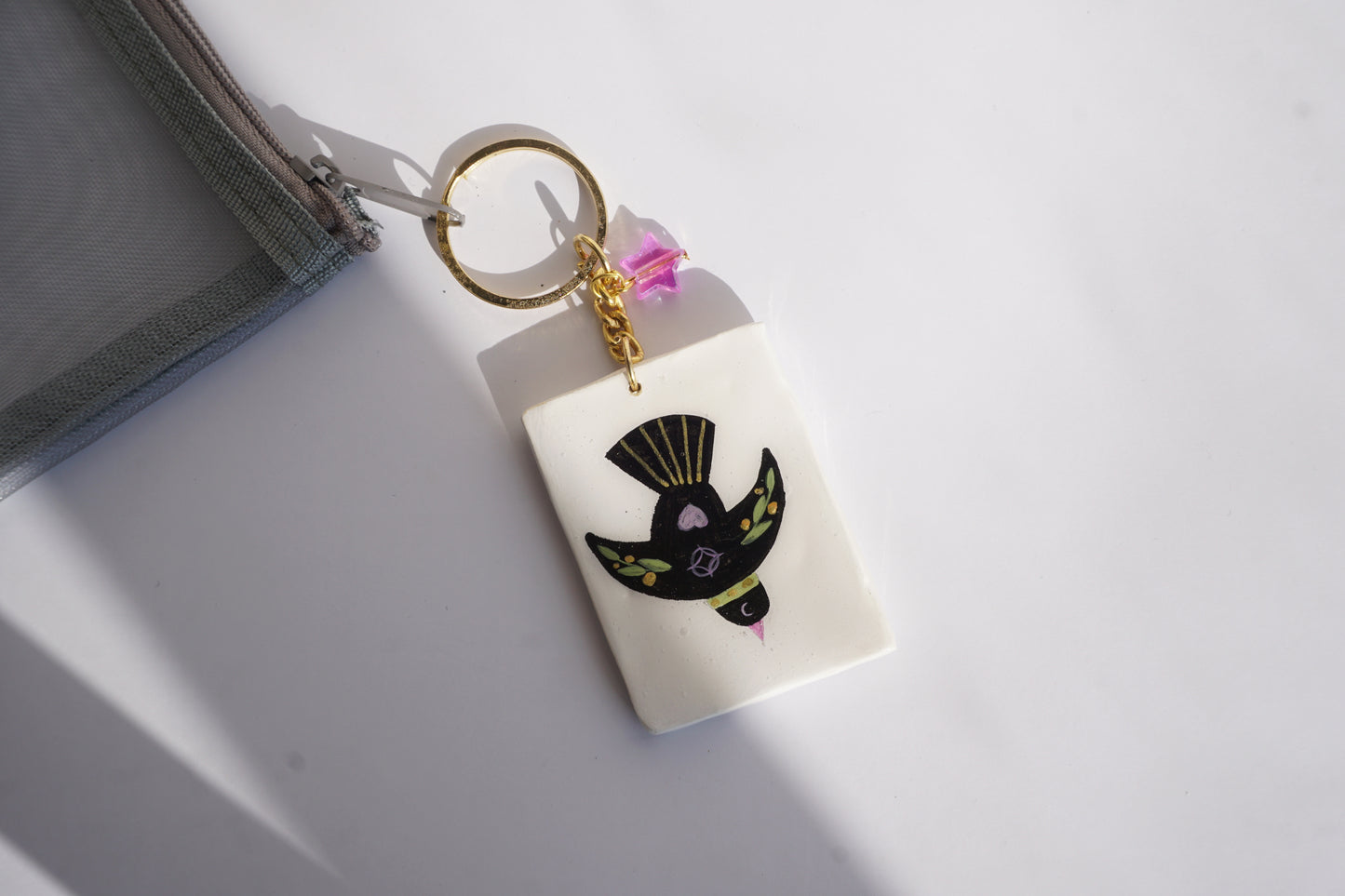Handmade mini paint palette keychain