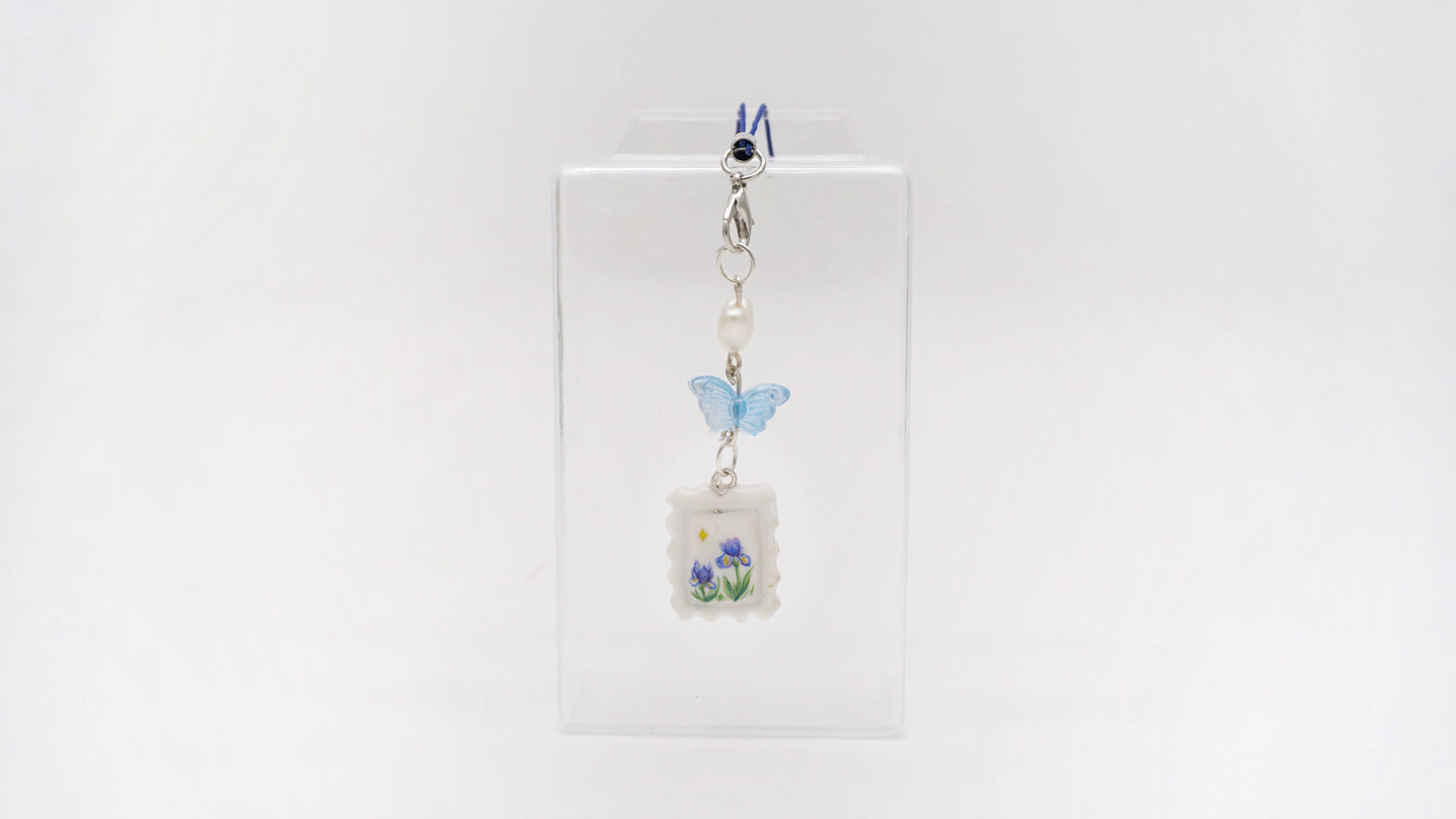 Blue Iris Clay Phone Charm