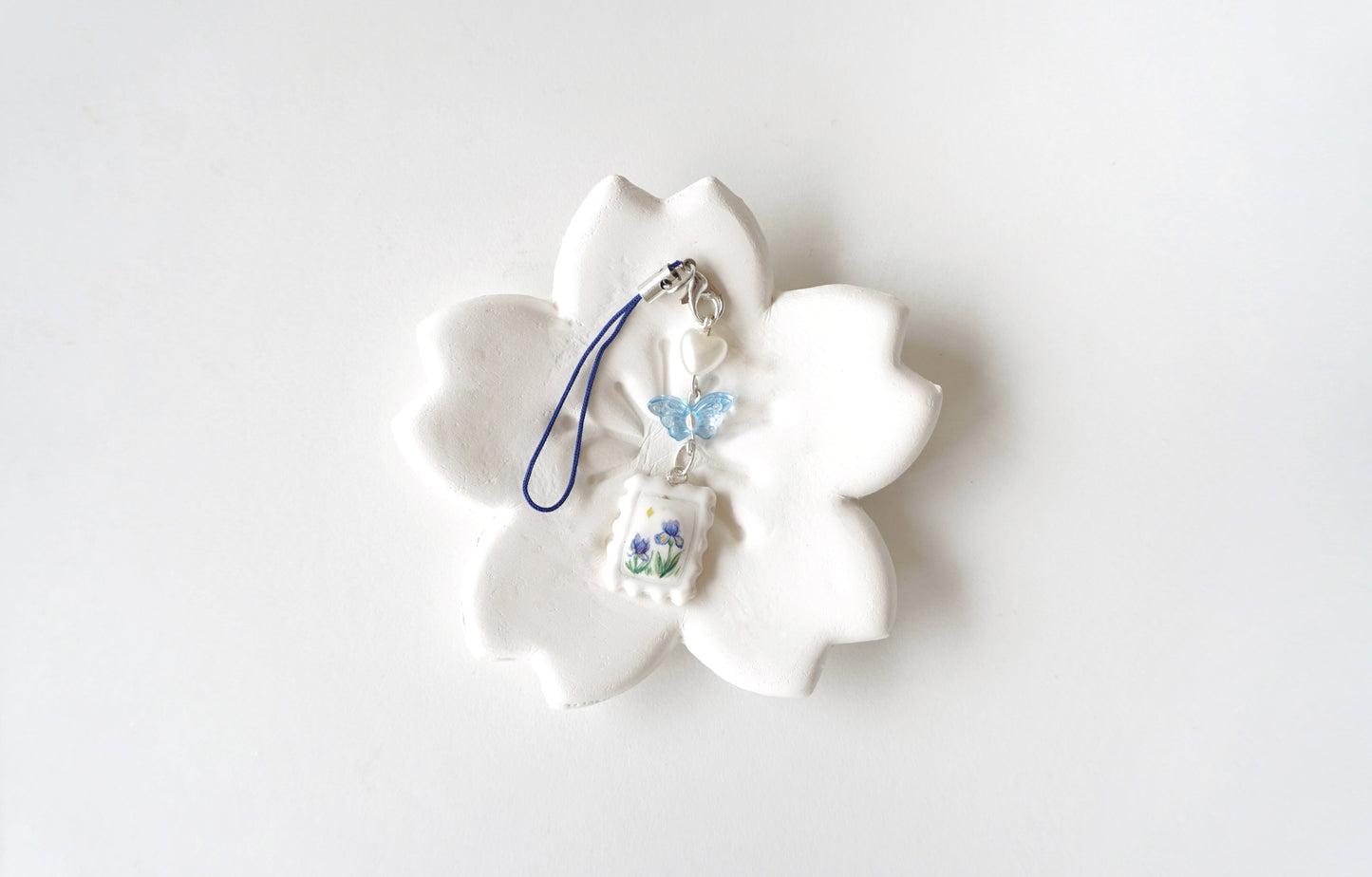 Blue Iris Clay Phone Charm