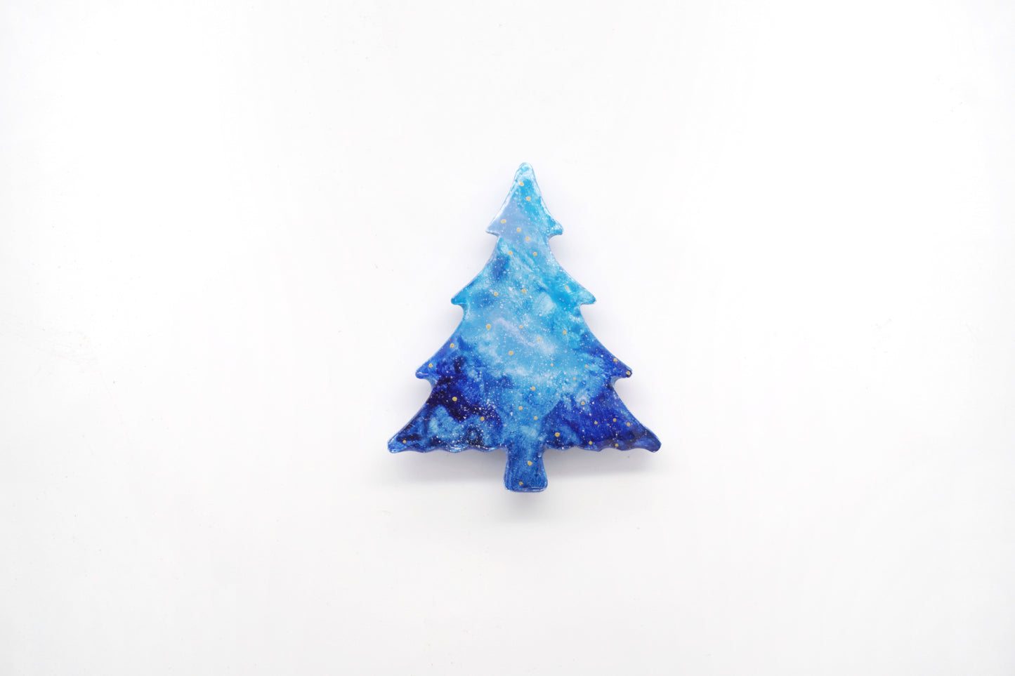 Handmade blue tree fridge magnet