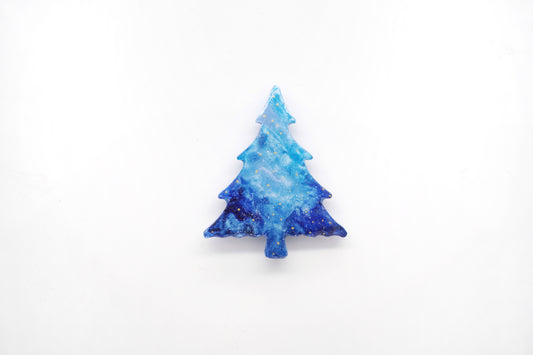 Handmade blue tree fridge magnet