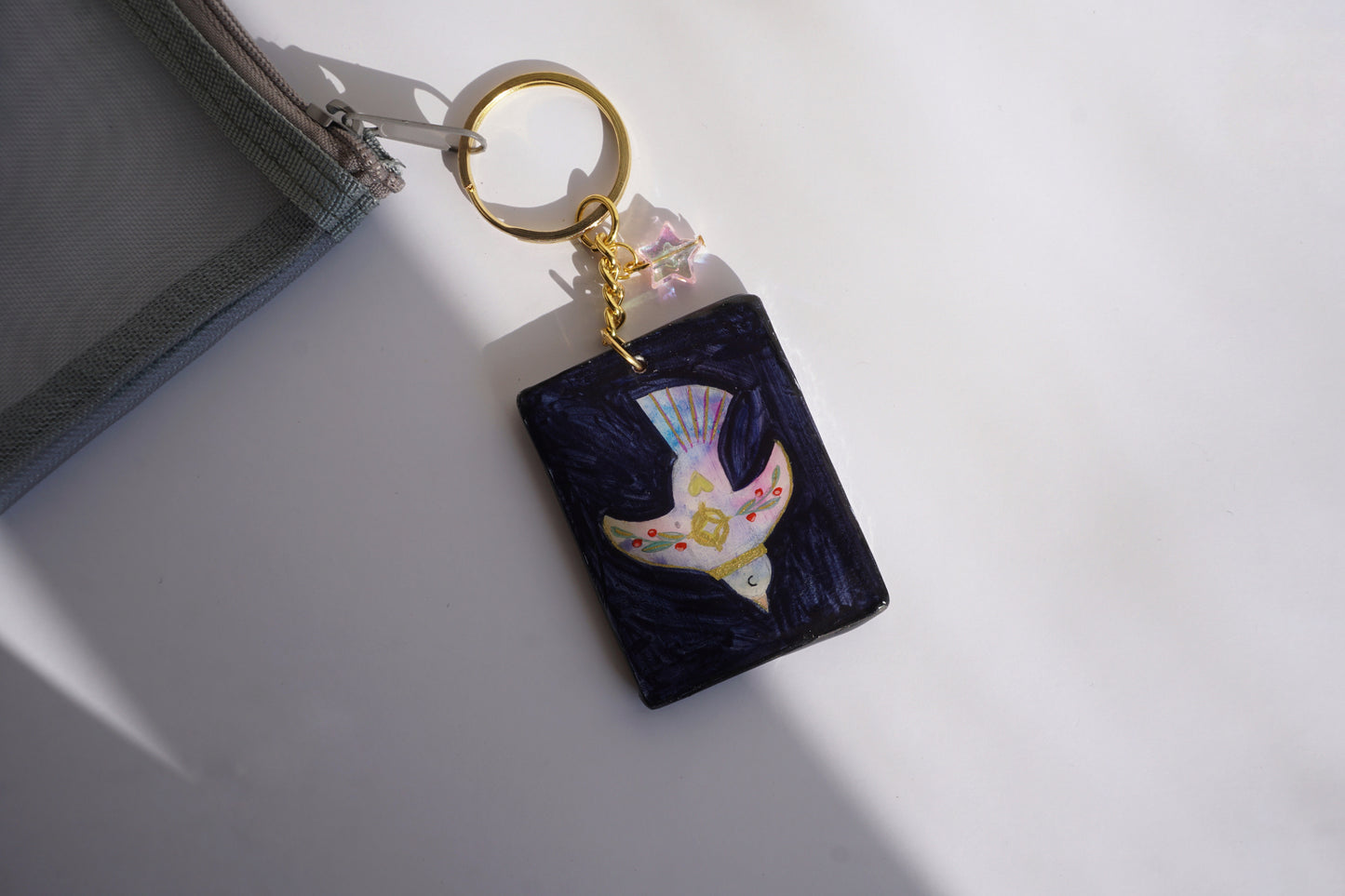 Handmade mini paint palette keychain