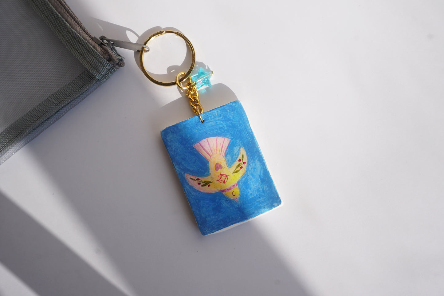 Handmade mini paint palette keychain