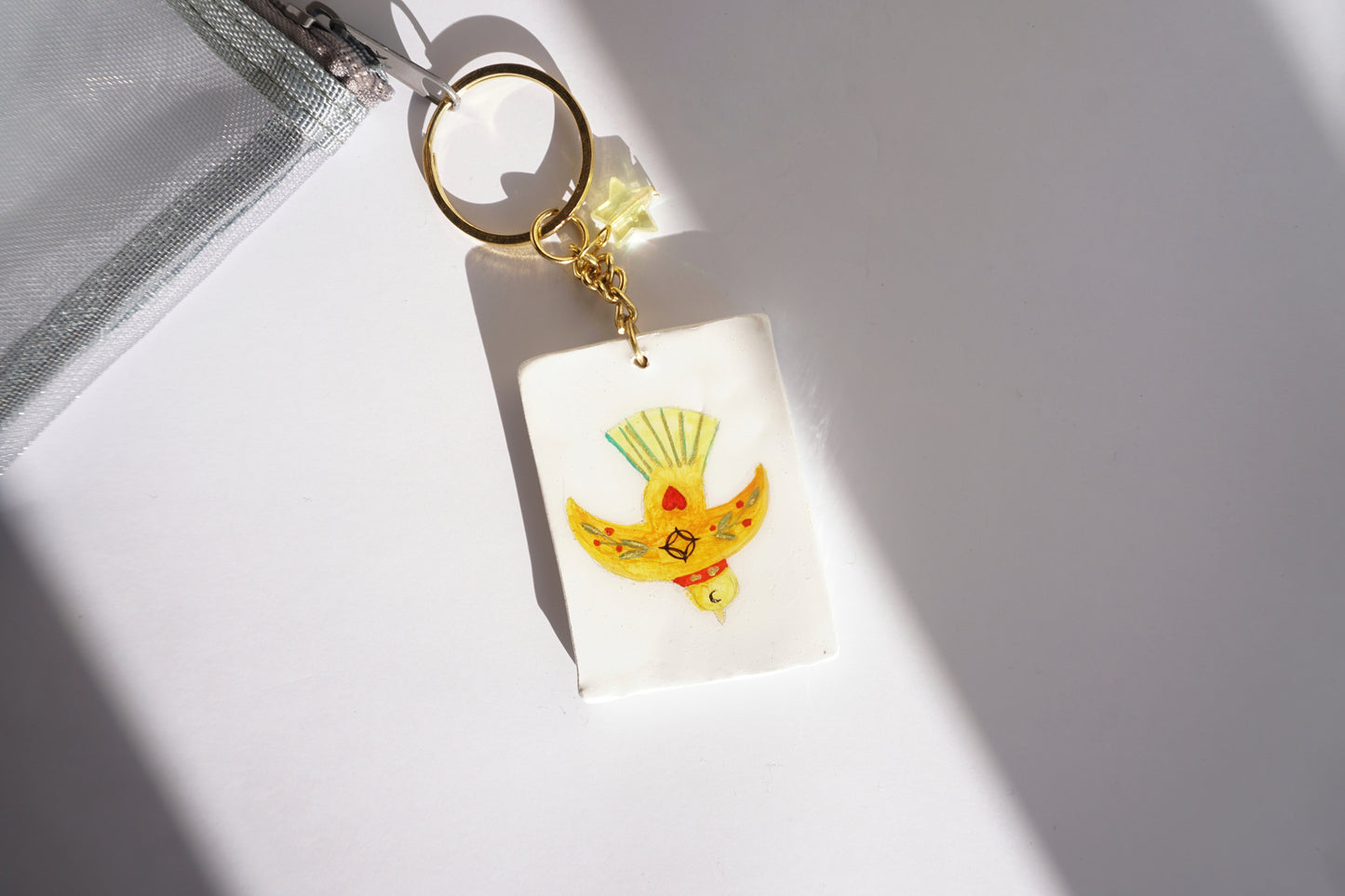 Handmade mini paint palette keychain