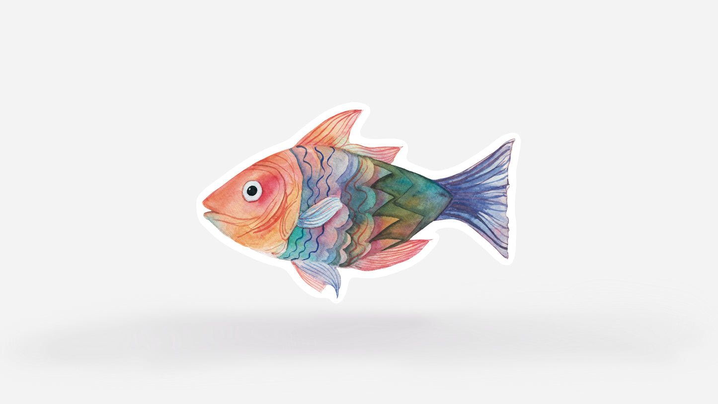 Single Colorful Fish Vinyl Sticker