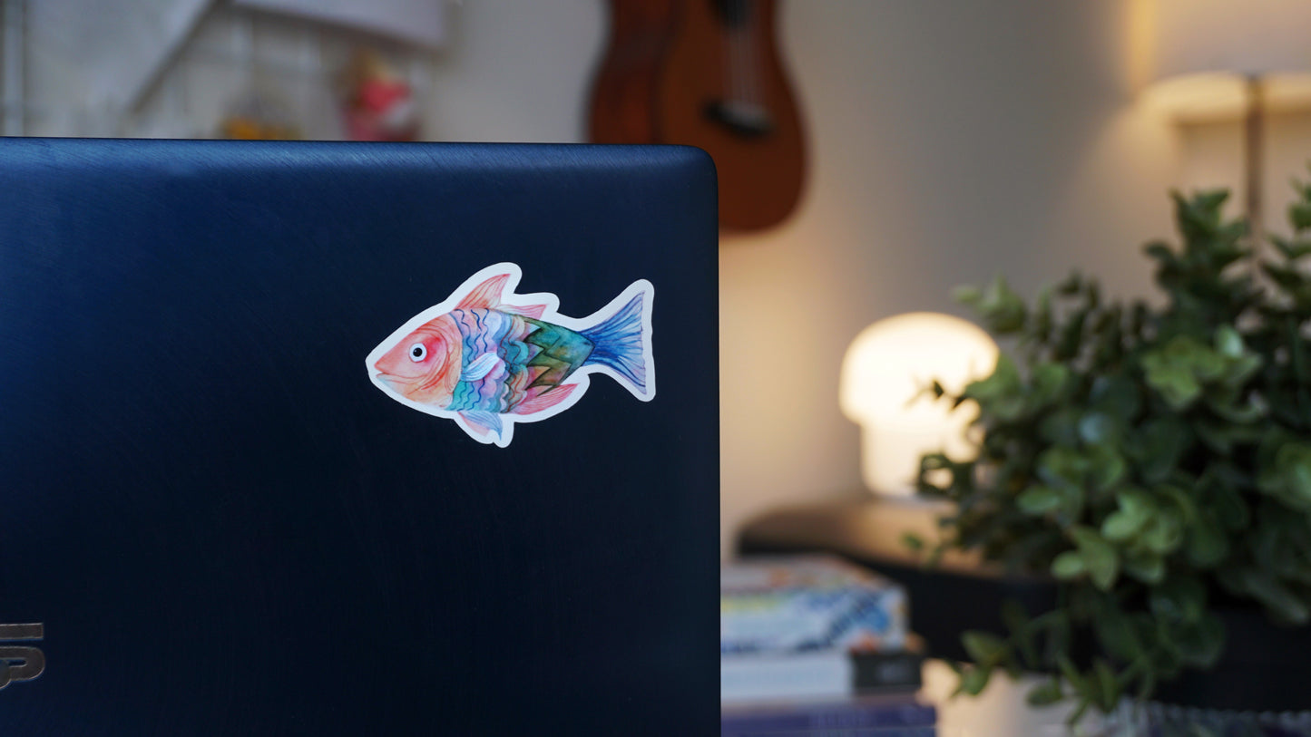 Single Colorful Fish Vinyl Sticker