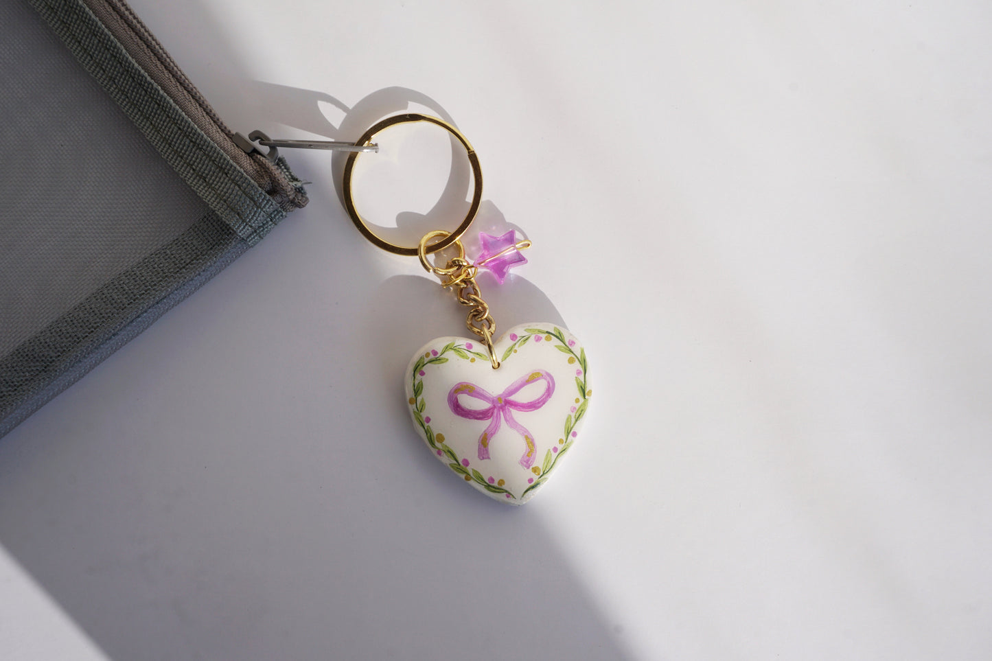 Handmade heart keychain