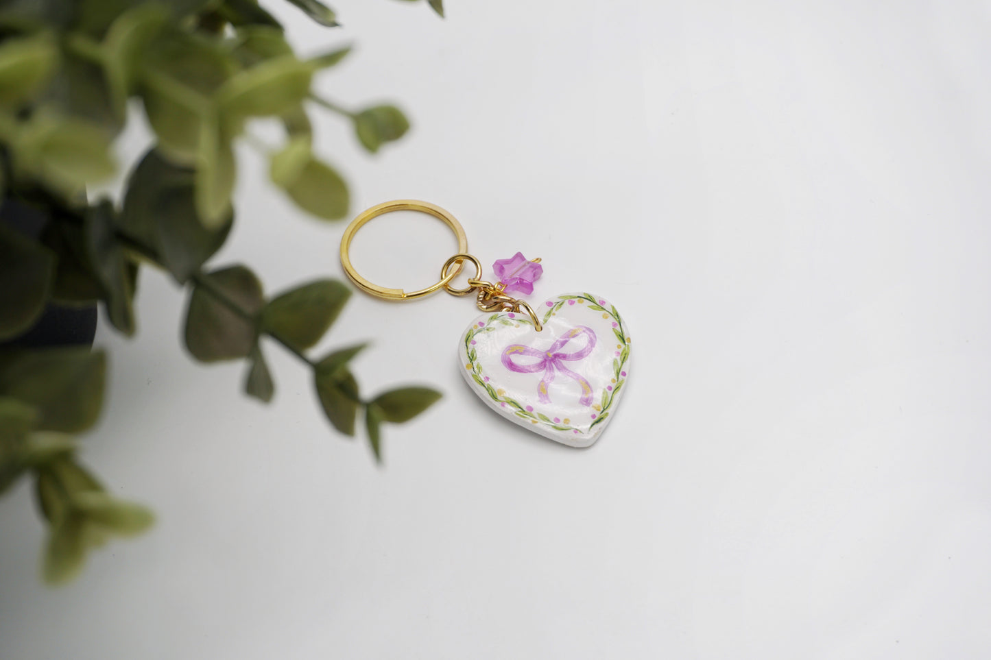 Handmade heart keychain