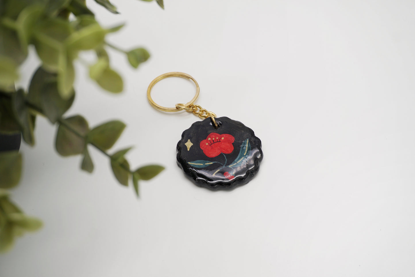 Handmade floral keychain