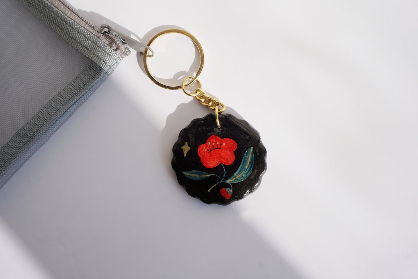 Handmade floral keychain