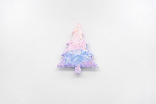 Handmade pink tree fridge magnet